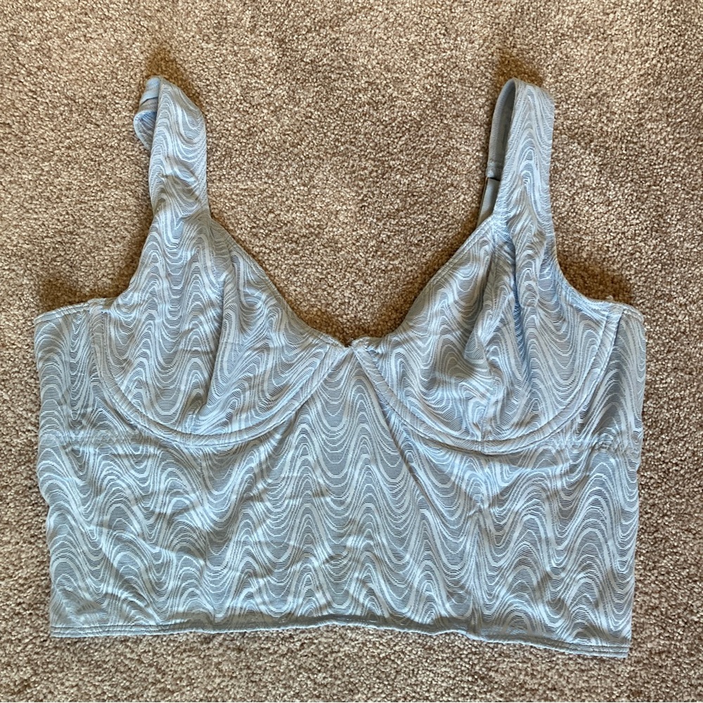 light blue lace corset bustier